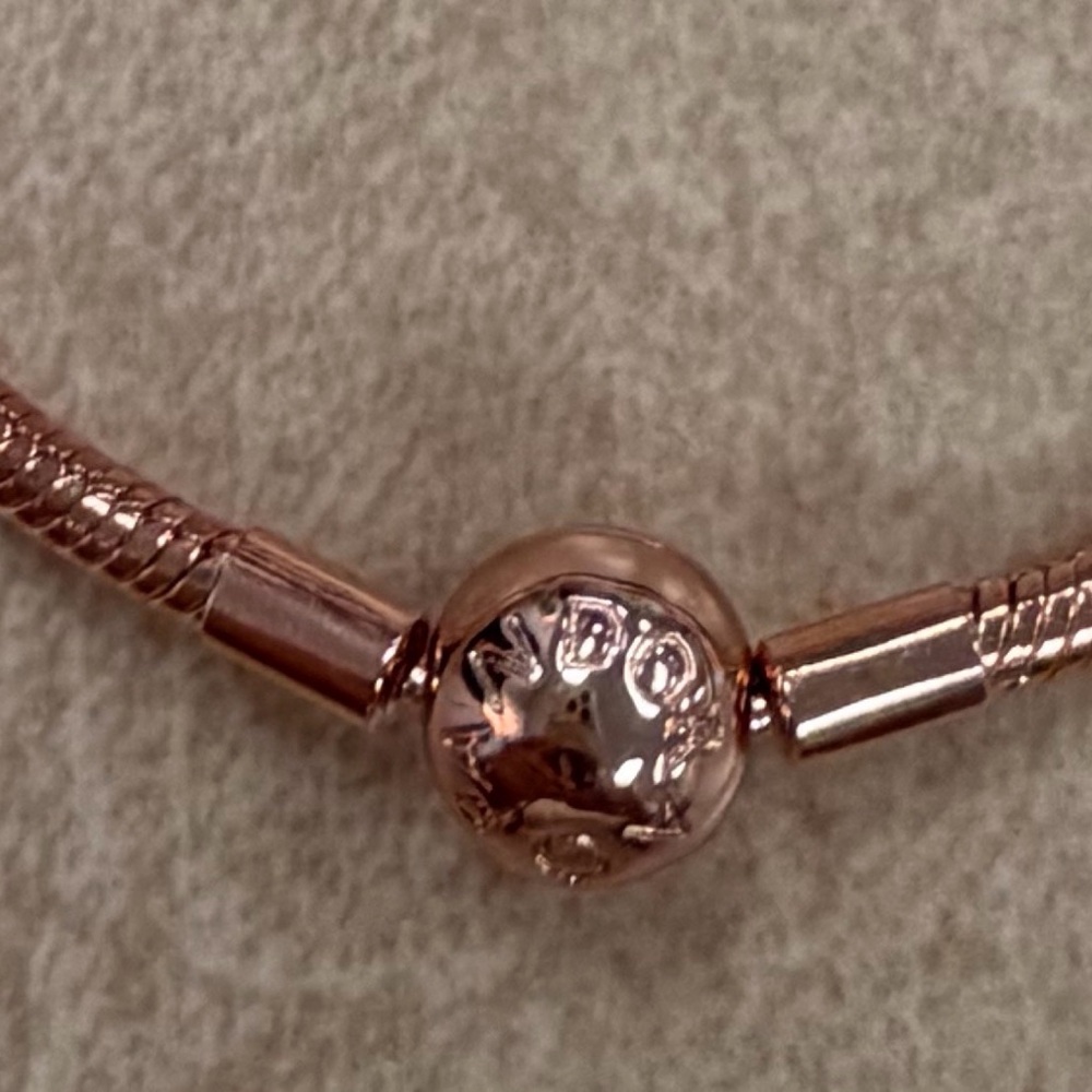 Pandora Rose Gold Tone Snake Chain Charm Bracelet - Picture 3 of 3